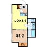 K・グランデ台新田 1LDKの間取り