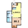 K・グランデ台新田 1LDKの間取り
