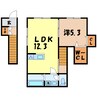 K・グランデ台新田 1LDKの間取り