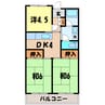 リード藤岡 3DKの間取り