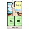 リード藤岡 3DKの間取り