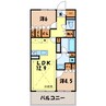 OPEN RESIDENCIA SHIM-MAEBASHI 2LDKの間取り