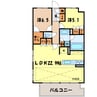 OPEN RESIDENCIA SHIM-MAEBASHI 2LDKの間取り