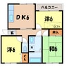 ガーデンハイツ清光 Ⅱ 3DKの間取り
