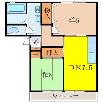 間取図 メゾンＤＥ飯塚