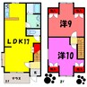 ウエストゲートホームⅠ・Ⅱ（高崎市浜尻町） 2LDKの間取り