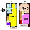 ウエストゲートホームⅢ・Ⅳ 2LDKの間取り