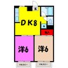 レジデンス三沢（高崎市小八木町） 2DKの間取り