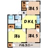 コーポ坂本 3DKの間取り
