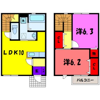 間取図 ロハス Ａ/Ｂ（高崎市中泉町）