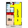 コンフォートＡ（高崎市浜尻町） 1LDKの間取り