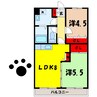 ヴィラリバーサイド（高崎市下豊岡町） 2LDKの間取り