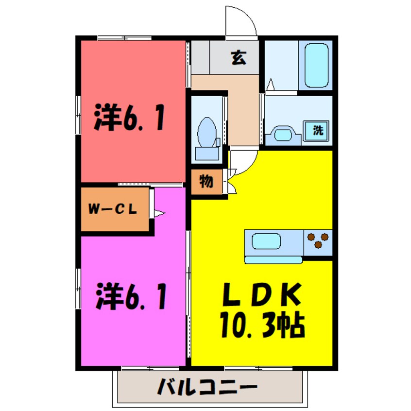 間取図 ドミールさくら（高崎市井野町）