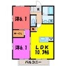 ドミールさくら（高崎市井野町） 2LDKの間取り