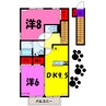 ブレアＡ・Ｂ（高崎市吉井町馬庭） 2DKの間取り