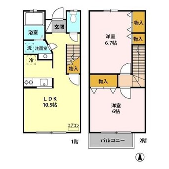 間取図 メゾネット南雲AB（高崎市中泉町）