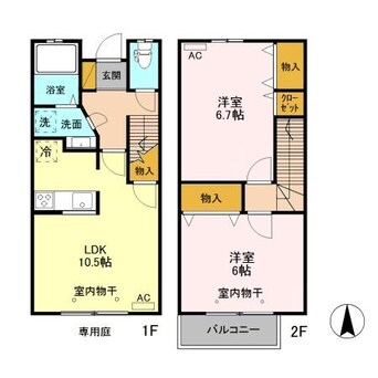 間取図 メゾネット南雲AB（高崎市中泉町）