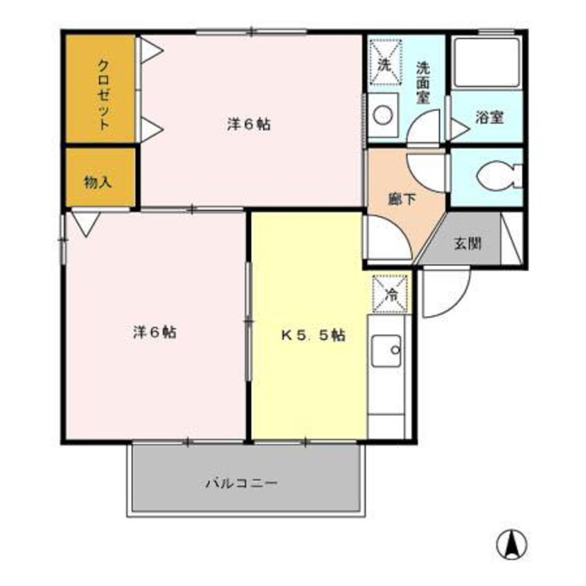 間取図 フローレンスA・B（高崎市大八木町）