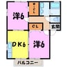 リヴィエールToki 2DKの間取り