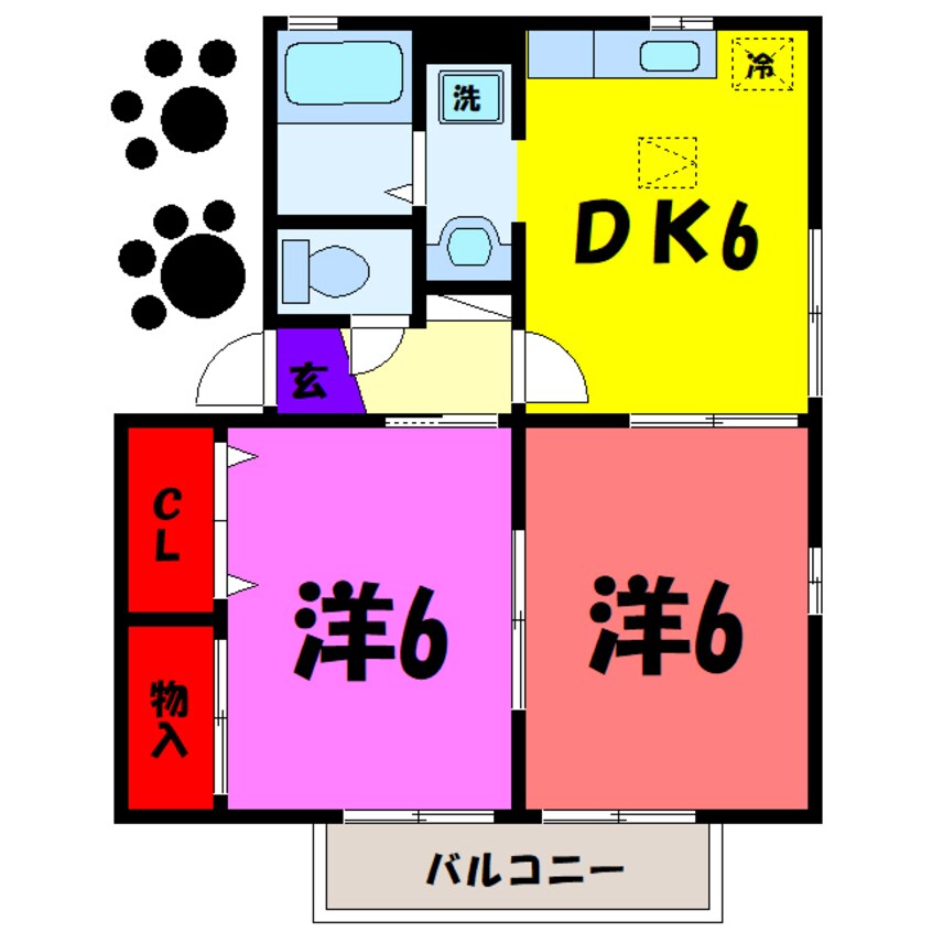 間取図 エル古城ⅠⅡⅢ（高崎市下里見町）