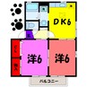 エル古城ⅠⅡⅢ（高崎市下里見町） 2DKの間取り