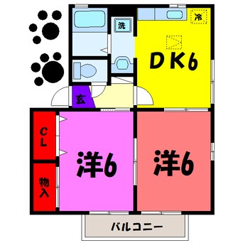 間取図 エル古城ⅠⅡⅢ（高崎市下里見町）