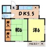 林グリーンハイツ 2DKの間取り