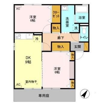 間取図 ビュークレストＡ・Ｂ・Ｃ・Ｄ（高崎市箕郷町東明屋）