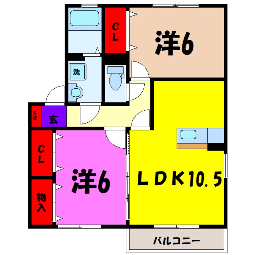 間取図 グランディールＭ　Ⅲ（高崎市下之城町）