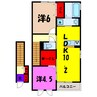 ヴァンヴェール（高崎市東貝沢町） 2LDKの間取り