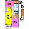 フランアンジュⅠ・Ⅱ（高崎市小八木町） 2LDKの間取り