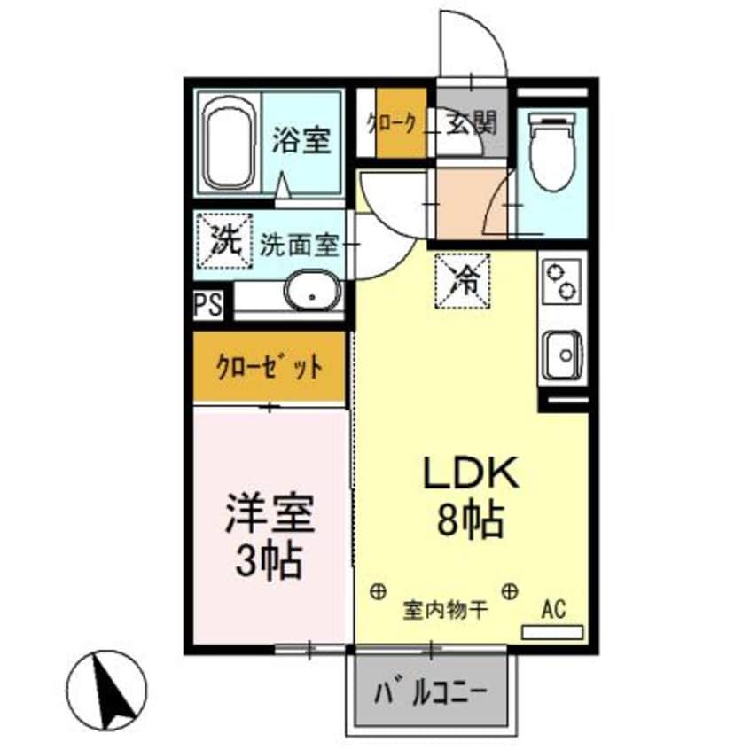 間取図 コンツェルト貝沢Ａ・Ｂ（高崎市貝沢町）