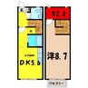 シャテロ 1DK+Sの間取り