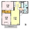 プランタン 2LDKの間取り