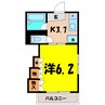 Ｍハイツ（前橋市東片貝町） 1Kの間取り