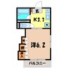 Ｍハイツ（前橋市東片貝町） 1Kの間取り