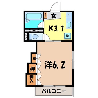 間取図 Ｍハイツ（前橋市東片貝町）