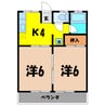 コマガタハイツ 2Kの間取り