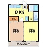 塚田ハイツ 2DKの間取り