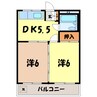 塚田ハイツ 2DKの間取り