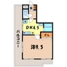 クリスタル童夢 1DKの間取り
