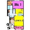 マーベラス山王C 1LDKの間取り