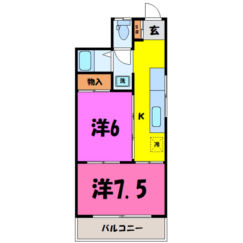 間取図 グリーンコーポ（前橋市西片貝町）