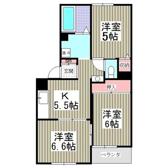 間取図 ペアパレス（前橋市天川大島町）