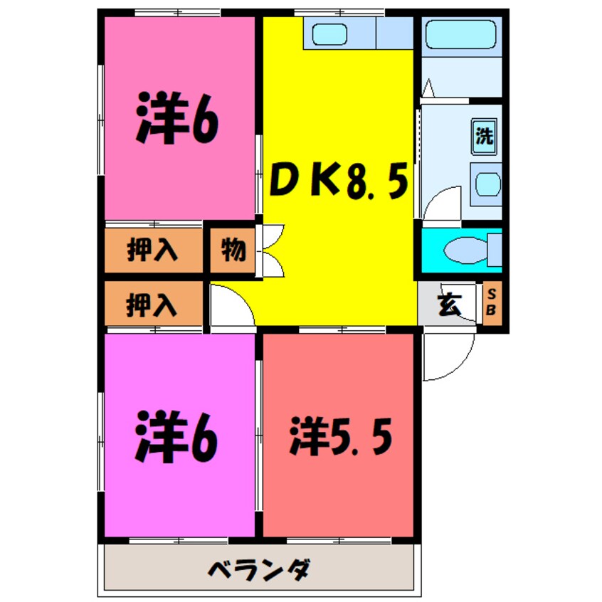 間取図 コーポ陽光（前橋市三俣町）