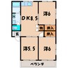 コーポ陽光 3DKの間取り