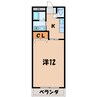 KURURUⅡ　(前橋市笂井町) 1Kの間取り