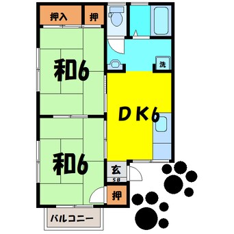 間取図 プラザハイツⅡ　A/B/C（高崎市棟高町）