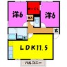 メゾンプレジール　Ａ/Ｂ（高崎市菅谷町） 2LDKの間取り