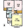 クラージュタウンA/B/C 2DKの間取り